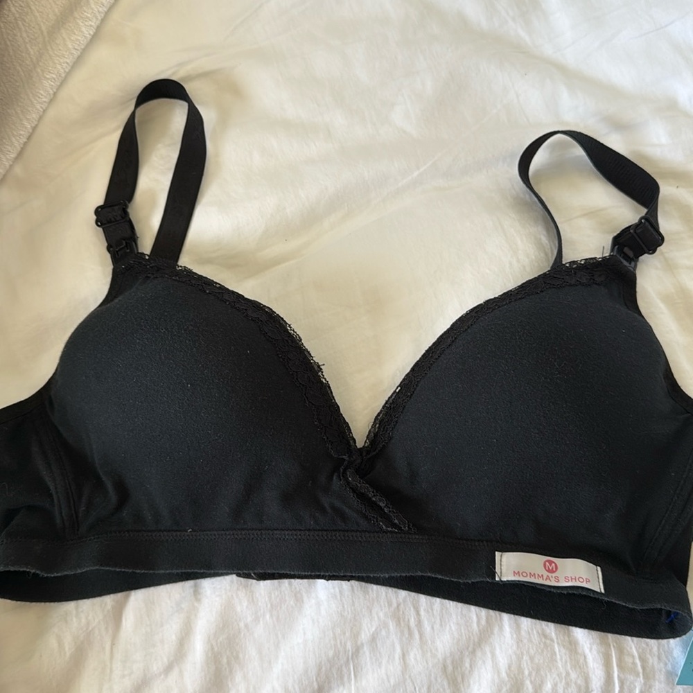 Momma’s Shop Maternity Bra- Size Large used condition black